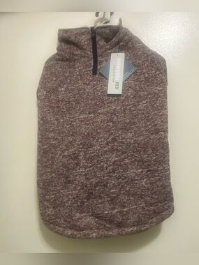 Berkshire Pet Collection L Polartec Dog Sweater Fleece  Brown Red White NWT New